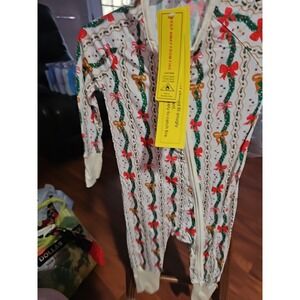 Bows Tinsel Yellowish Tan  Bamboo   Zippy Double Zipper 12 To 18  Months